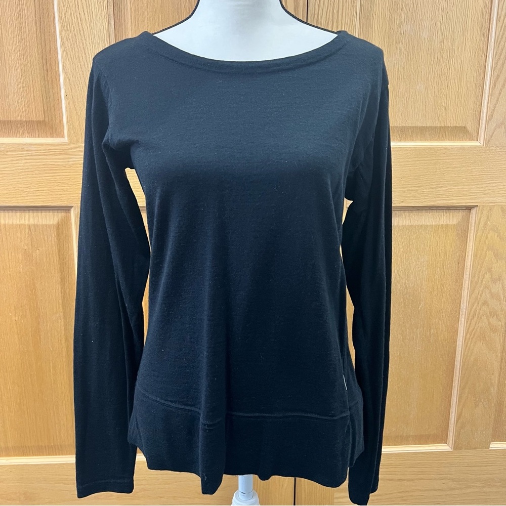 Merrell 100% Merino Wool Long Sleeve Women's Black Base Layer Size Large